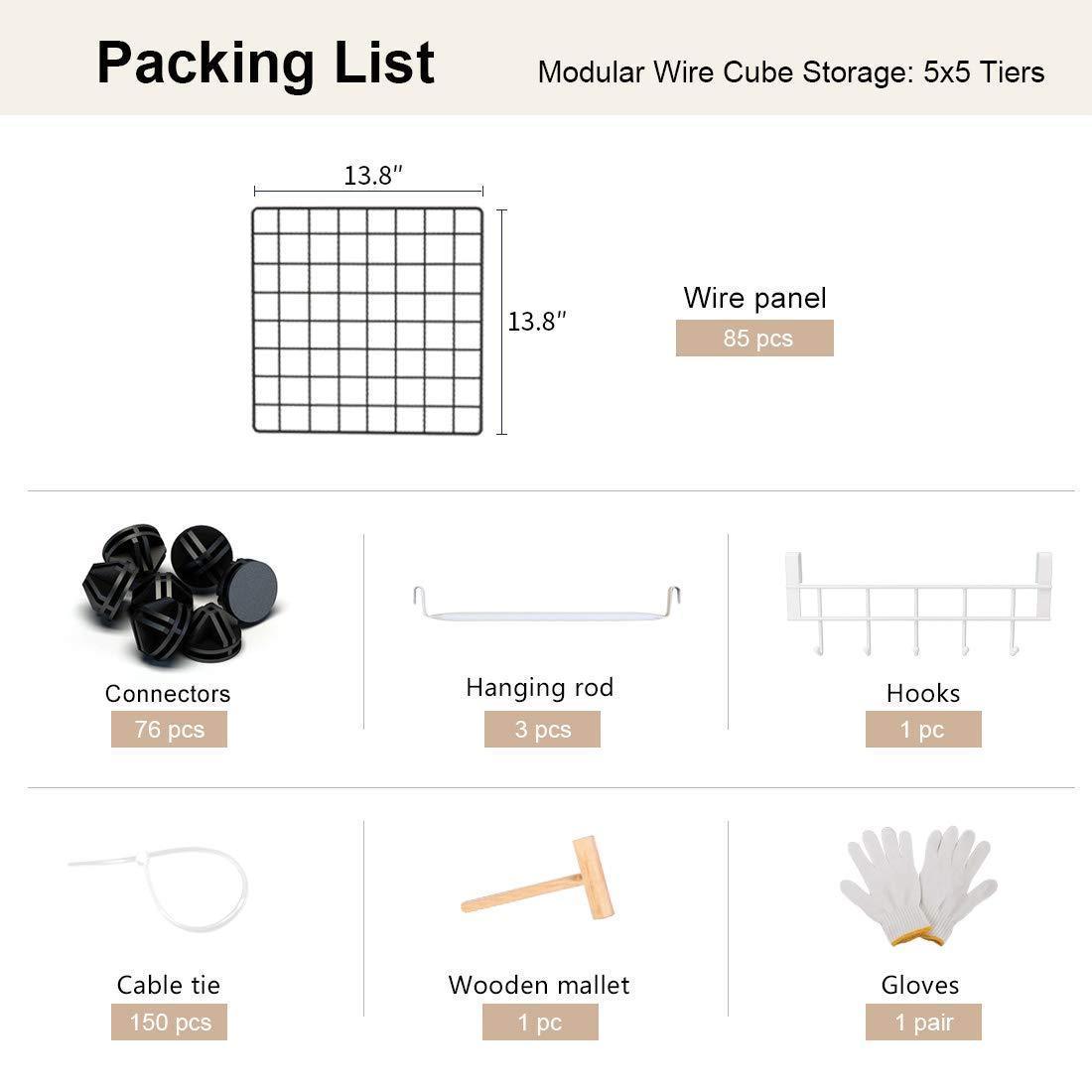 Save on yozo modular wire cube storage wardrobe closet organizer metal rack book shelf multifuncation shelving unit 25 cubes depth 14 inches black
