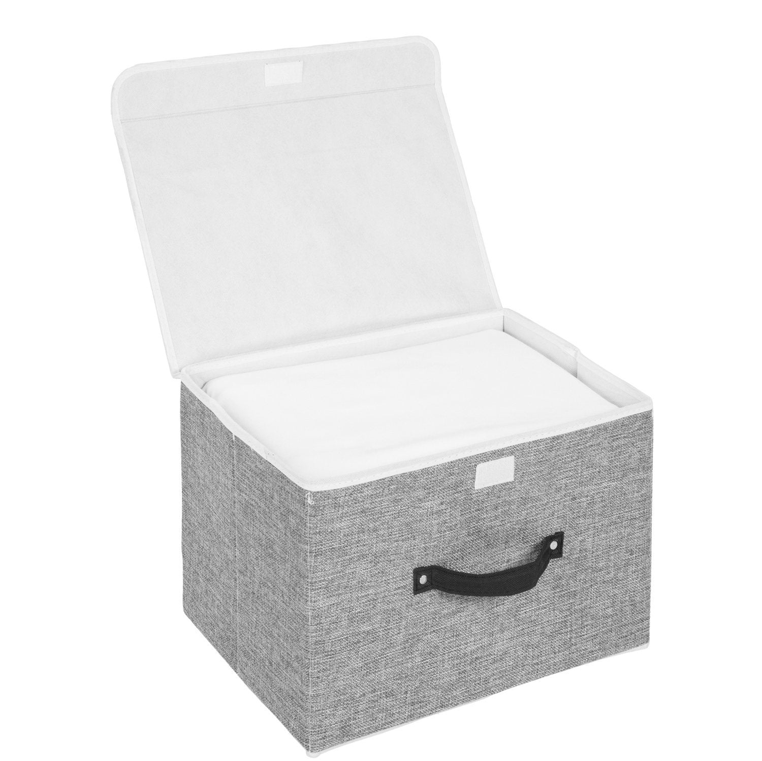 Order now storage bins set meelife pack of 2 foldable storage box cube with lids and handles fabric storage basket bin organizer collapsible drawers containers for nursery closet bedroom homelight gray