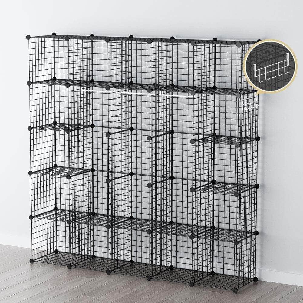 Related george danis wire storage cubes metal shelving unit portable closet wardrobe organizer multi use rack modular cubbies black 14 inches depth 5x5 tiers