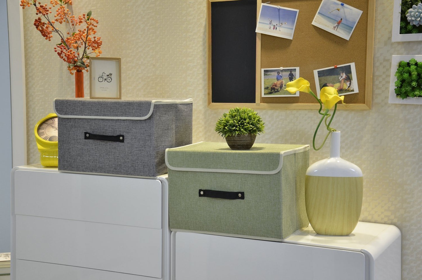 Latest storage bins set meelife pack of 2 foldable storage box cube with lids and handles fabric storage basket bin organizer collapsible drawers containers for nursery closet bedroom homelight gray