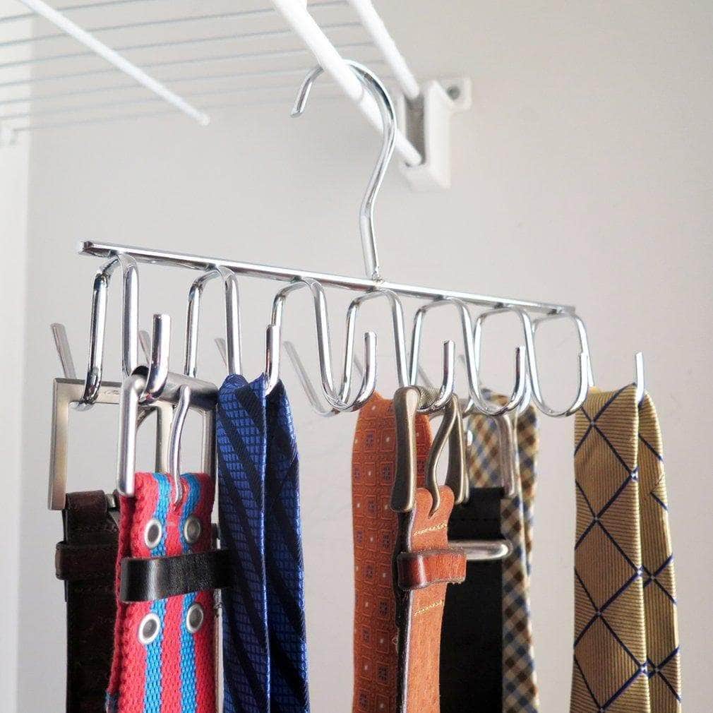 Select nice evelots tie belt scarf jewelry rack hanger closet organizer chrome 14 hooks