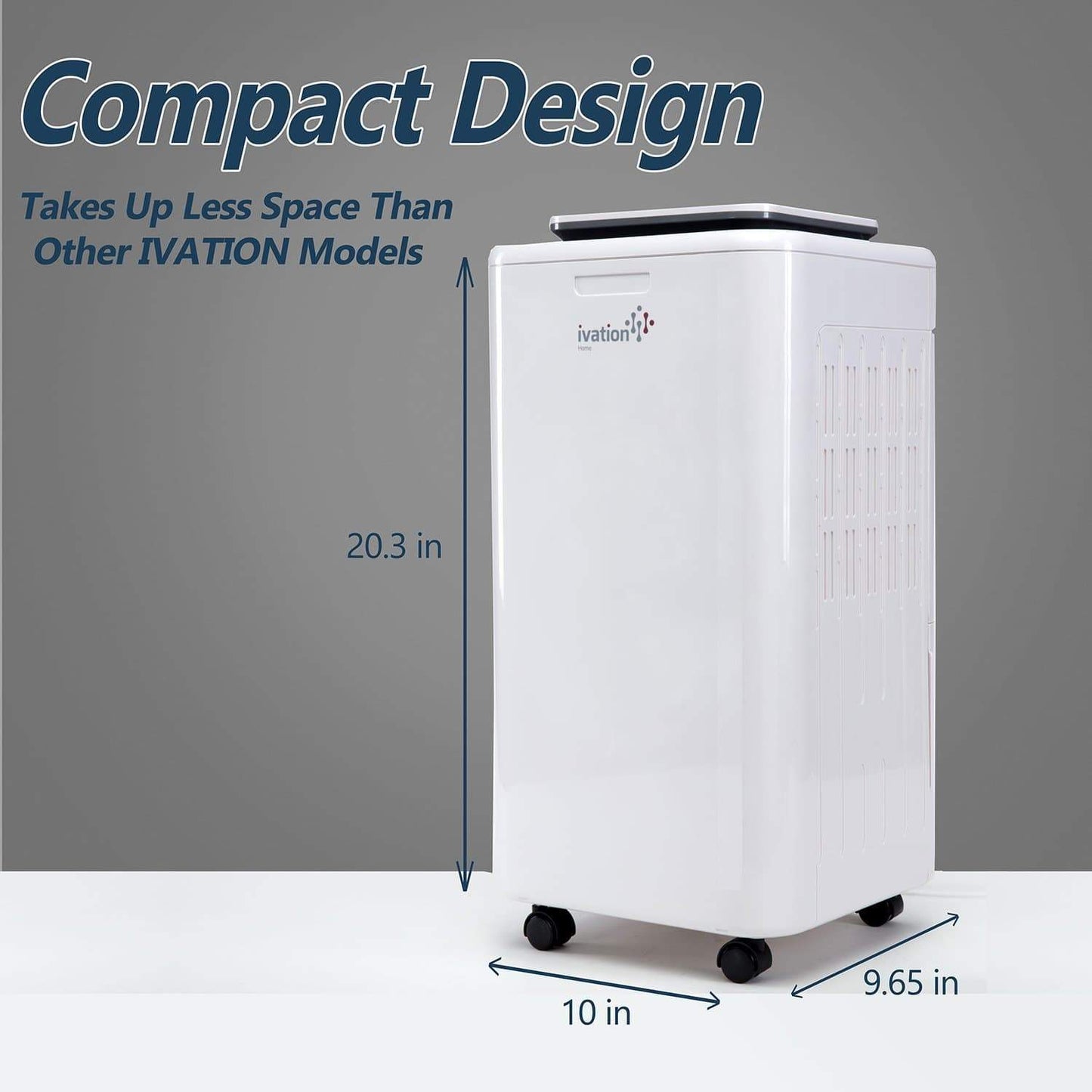 Discover ivation 11 pint small area compressor dehumidifier with continuous drain hose air purifier ionizer for smaller spaces bathroom attic crawlspace and closets for spaces up to 216 sq ft