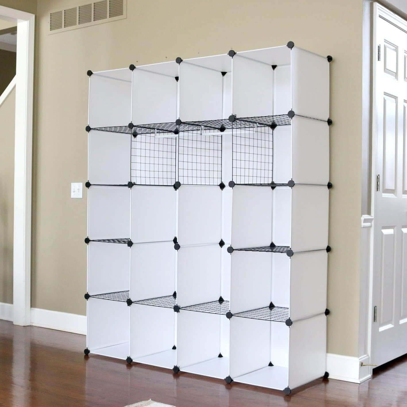 Get unicoo diy 20 cube organizer cube storage bookcase toy organizer storage cabinet wardrobe closet deeper cube white