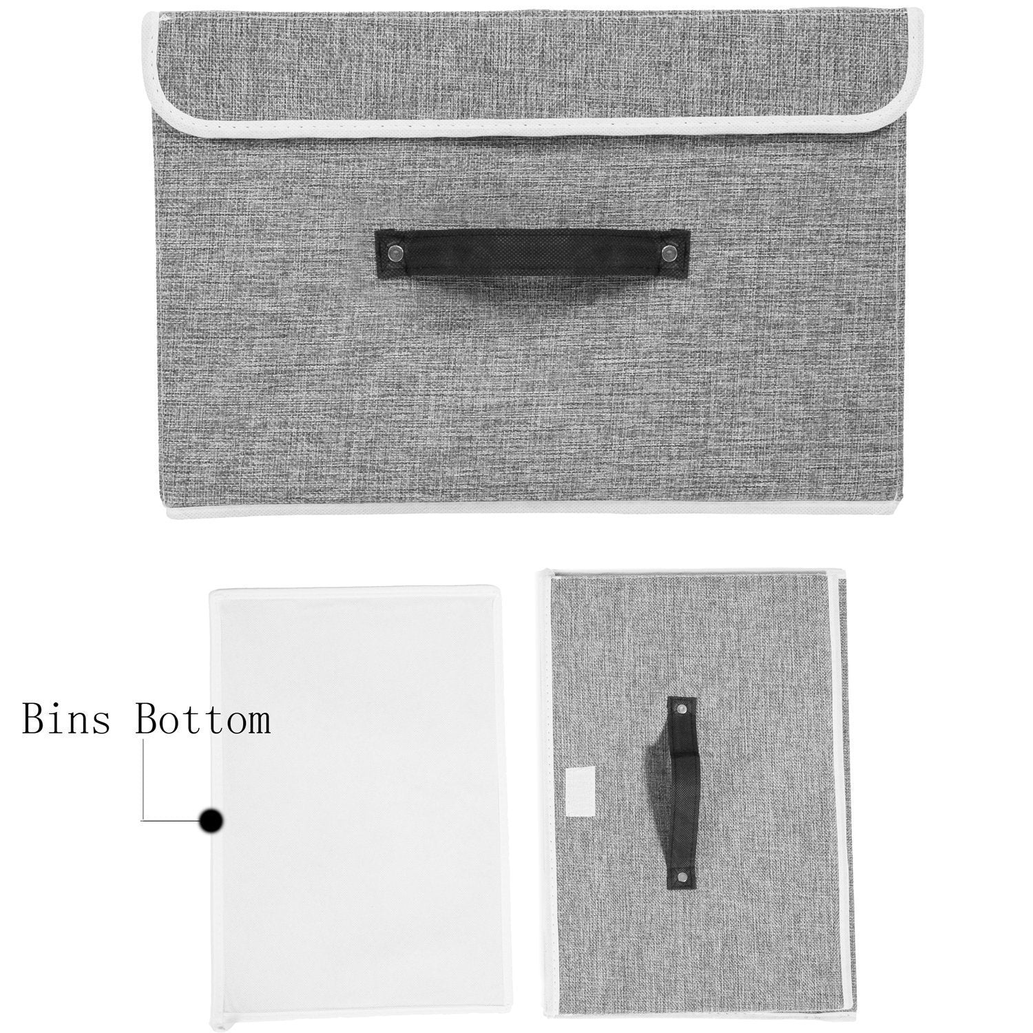 On amazon storage bins set meelife pack of 2 foldable storage box cube with lids and handles fabric storage basket bin organizer collapsible drawers containers for nursery closet bedroom homelight gray