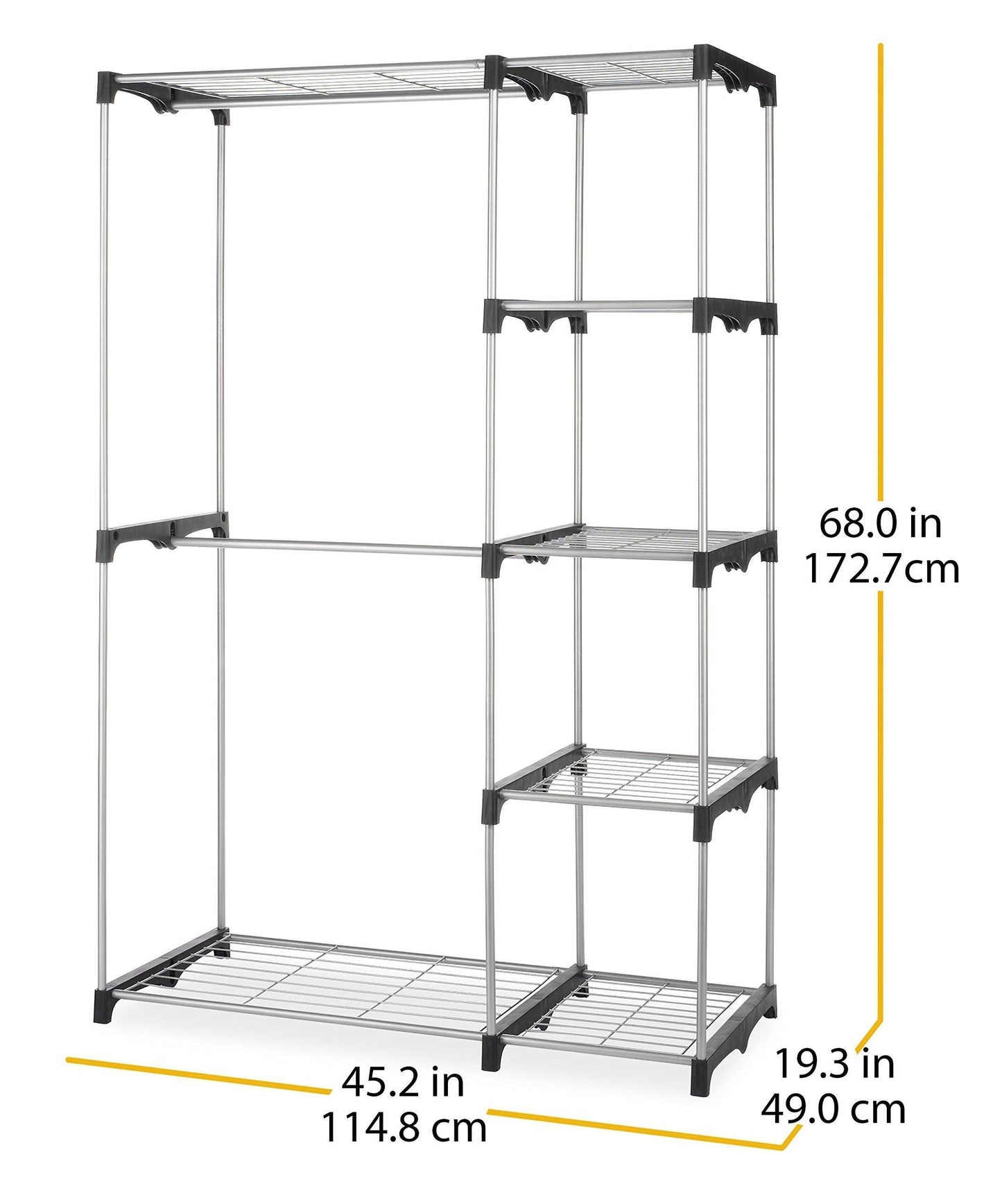 Buy whitmor double rod freestanding closet heavy duty storage organizer