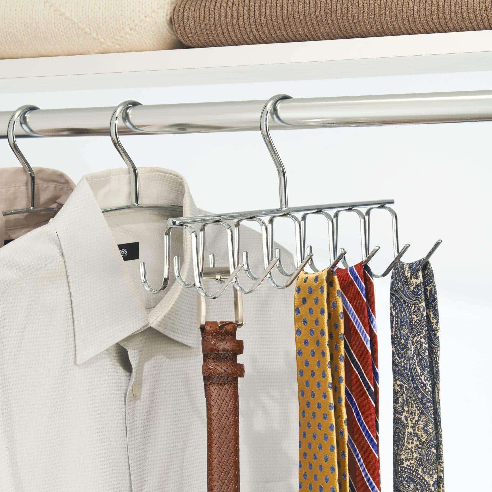 Online shopping interdesign axis closet storage organizer rack for ties and belts chrome