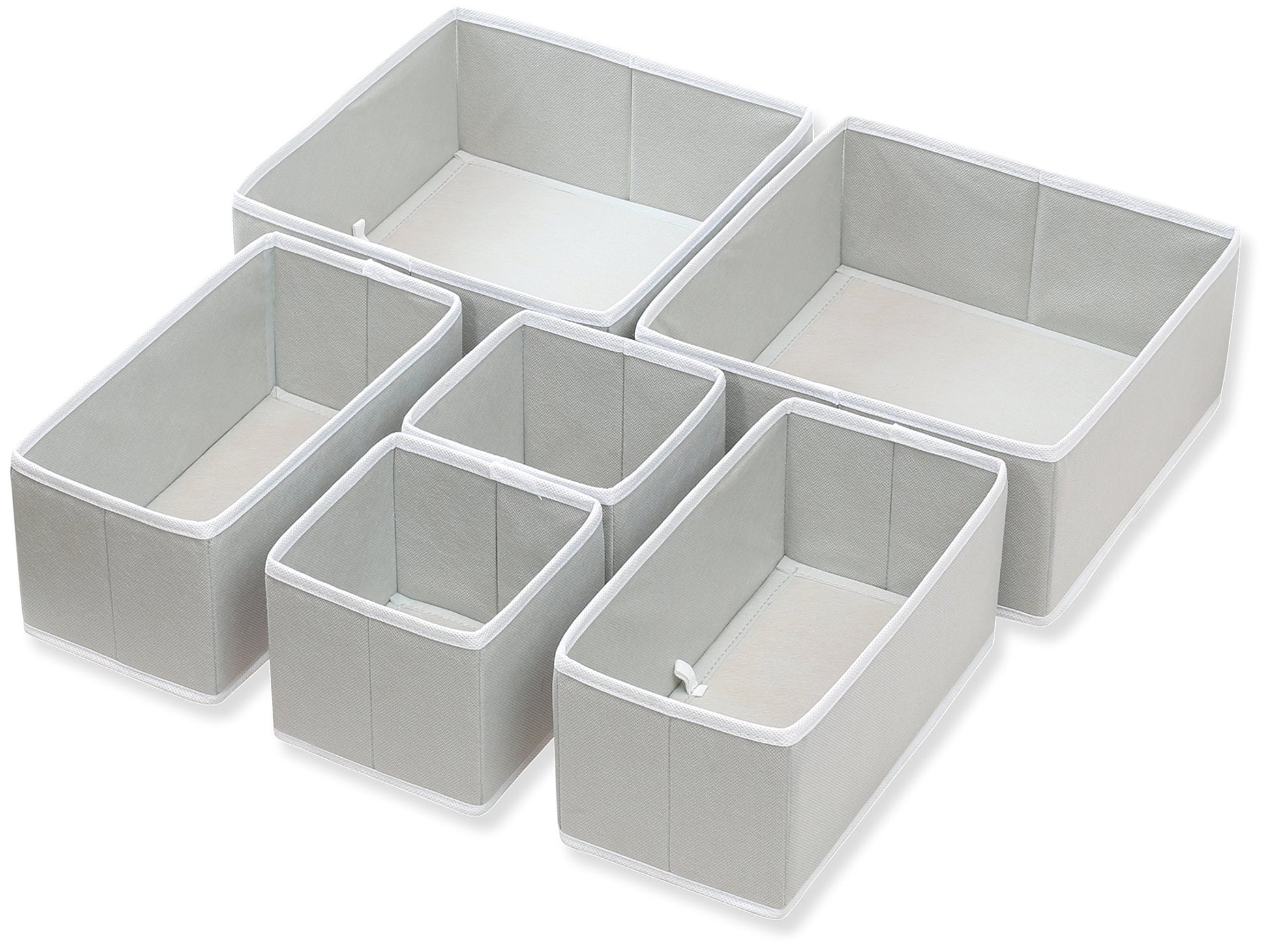 Shop here simple houseware foldable cloth storage box closet dresser drawer divider organizer basket bins for underwear bras gray set of 6