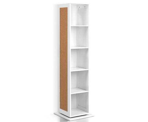 5 Shelf Rotating Cabinet Storage Shoe Rack - White