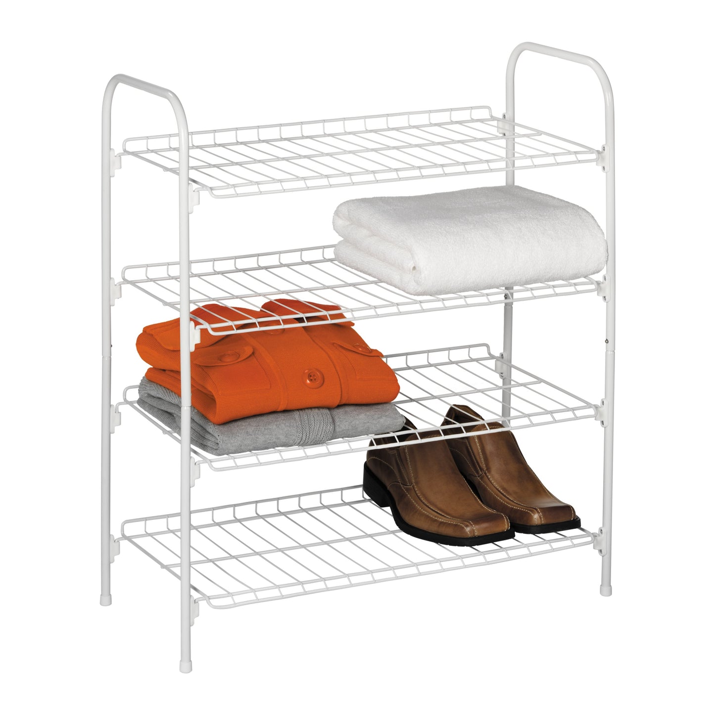 28-Inch Versatile White Storage and Shoe Shelf