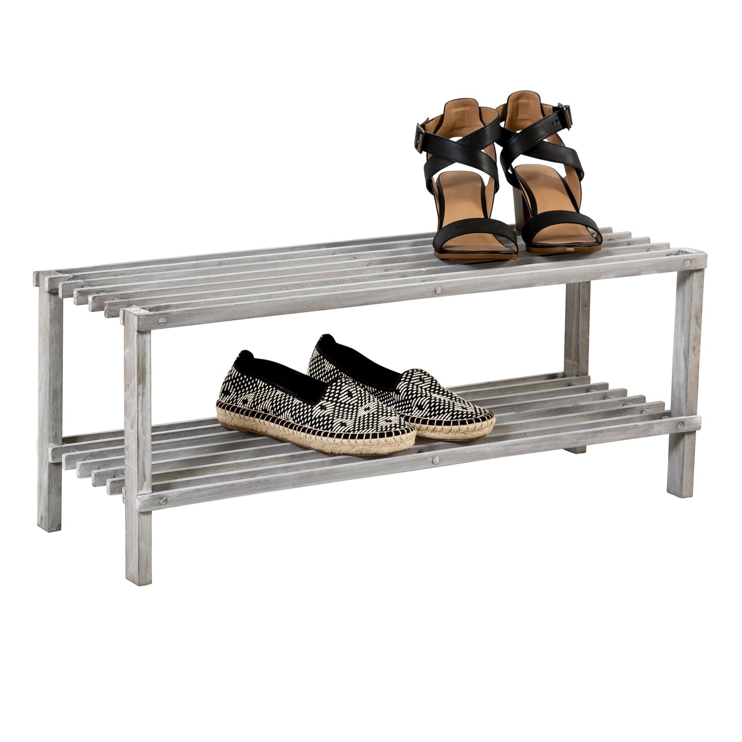 2-Shelf Shoe Rack, Grey