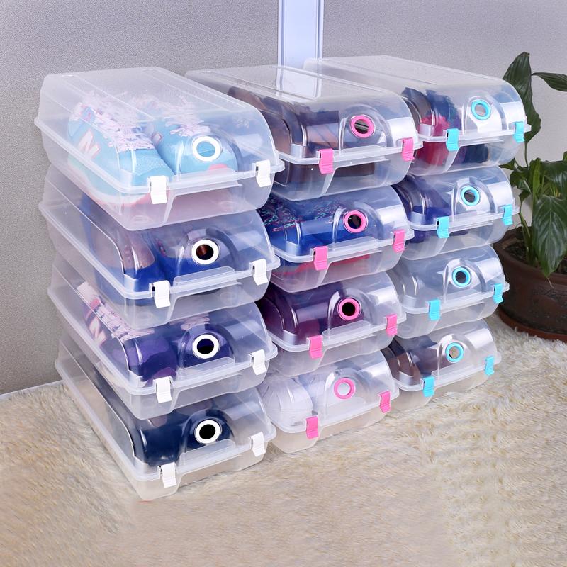 9 pieces for a lot PP Plastic Storage Shoe box Stacking Shoe Rack