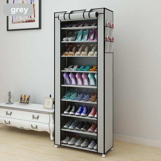 43.3-inch 7-layer 9-grid Non-woven fabrics large shoe rack organizer removable shoe storage for home furniture shoe cabinet