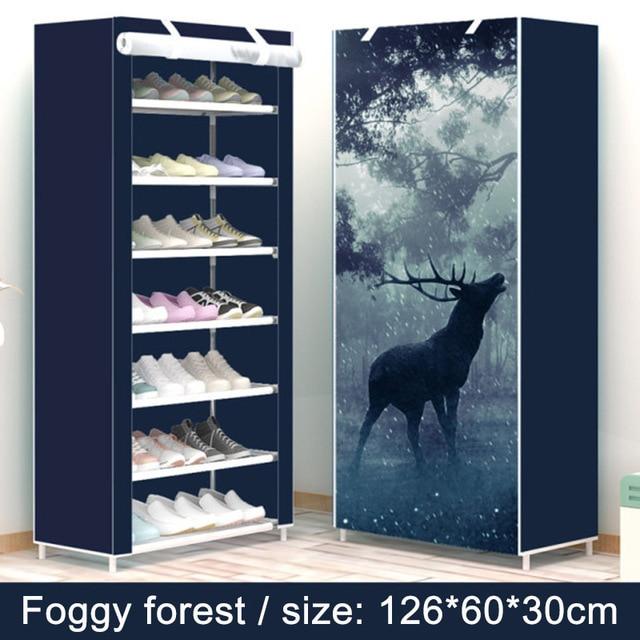8-Layer 7-grid fashion art simple non-woven shoes organizer shoes cabinet shoes closet multi-function super storage shoes rack