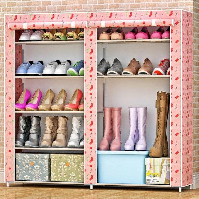 5-layers 8-grid shoes cabinet simple fashion Non-woven fabric shoe rack organizer removable shoe storage for home furniture