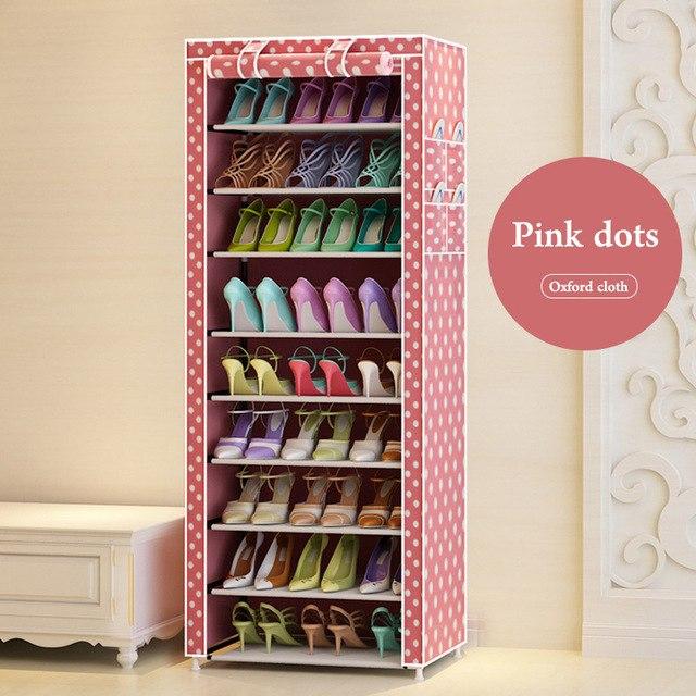 Fashion simple Shoe cabinet 10-layer 9-grid Oxford cloth Large Shoe rack organizer removable shoe storage for home furniture