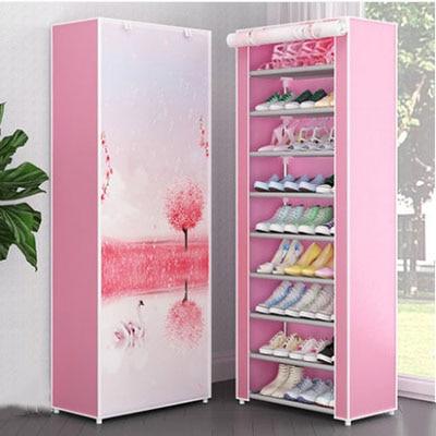 10 Layers 9 Grids Cloth Shoe Storage Rack Dustproof Assembly Home Orgnization